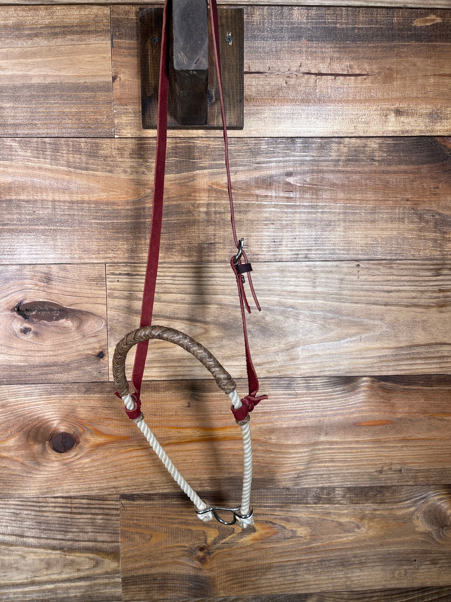 Single Rope Tie-Down Noseband with Rawhide Nose