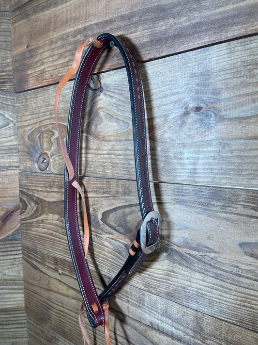 1" Slip Ear Chocolate Headstall