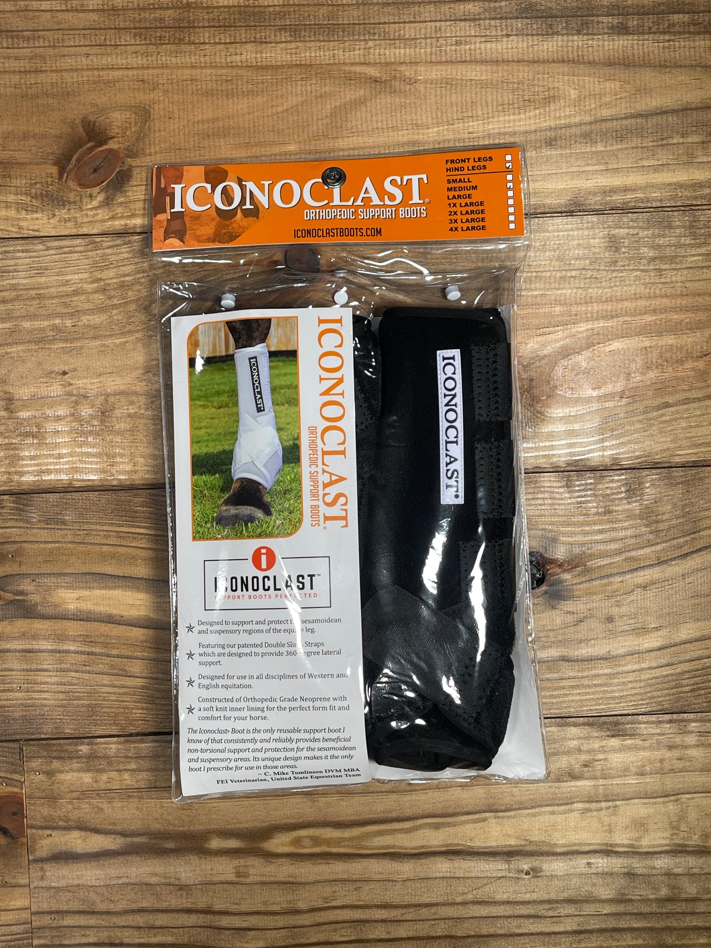 Iconoclast Front Black Splint Boots